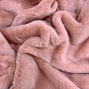 Czarina DUSTY ROSE Ultra Soft Minky Rabbit Short Pile Faux Fur Fabric for Fursuit, Cosplay Costume, Photo Prop, Trim, Throw Pillow, Crafts