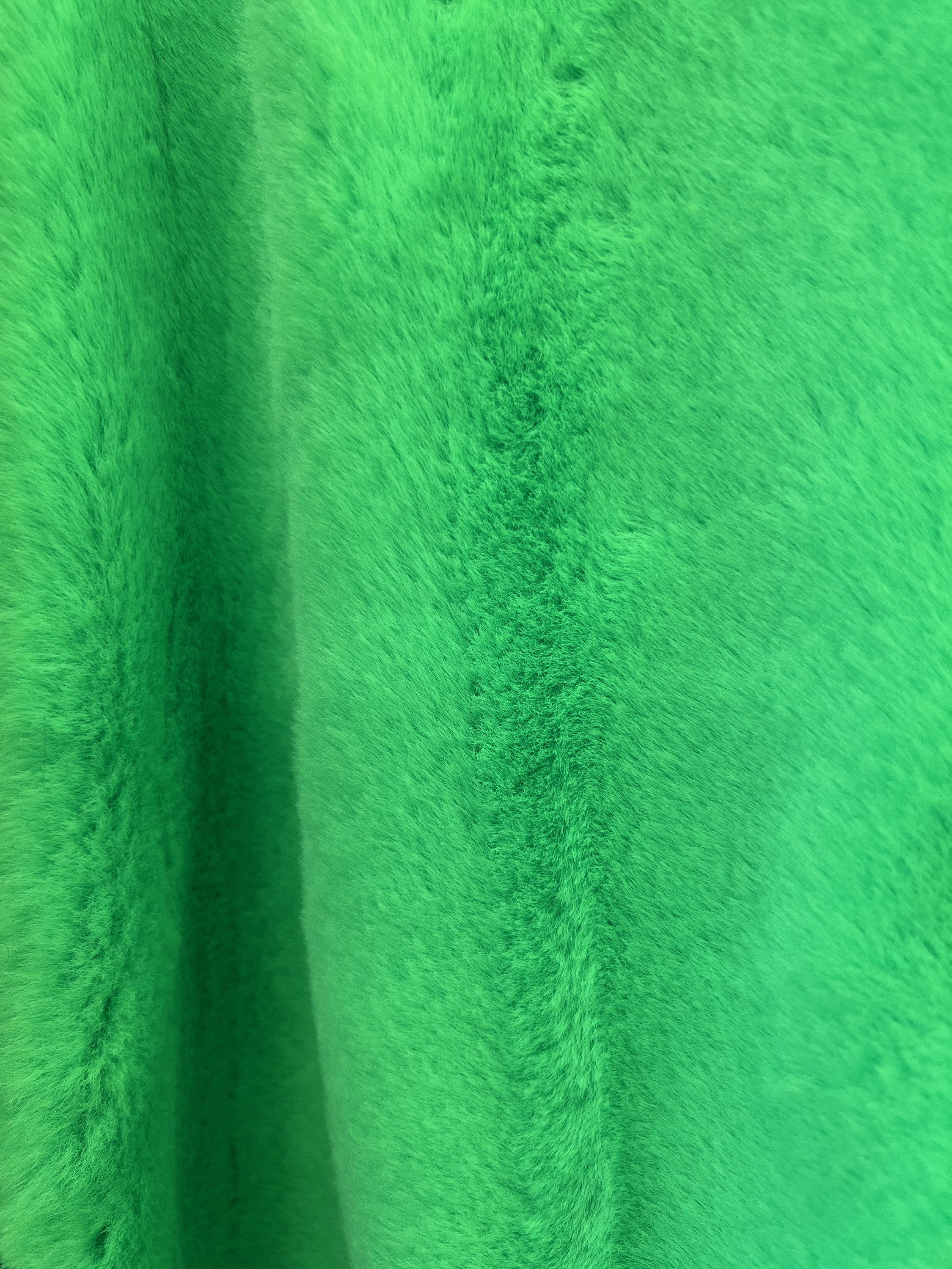 Czarina LIME GREEN Ultra Soft Minky Rabbit Short Pile Faux Fur Fabric for Fursuit, Cosplay Costume, Photo Prop, Trim, Throw Pillow, Crafts