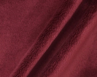 Lara BURGUNDY Solid Smooth Minky Fabric for Quilting, Blankets, Baby & Pet Accessories, Throws, Clothes, Stuffed Toys, Costume, Crafts