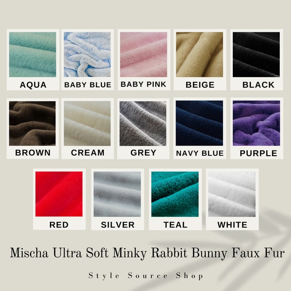 Mischa Ultra Soft Minky Rabbit Bunny 0.5" Pile Faux Fur Fabric for Fursuit, Cosplay Costume, Photo Prop, Throw Pillow, Crafts