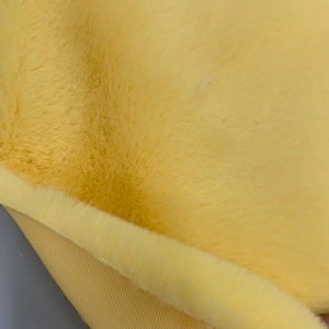 Czarina PALE YELLOW Ultra Soft Minky Rabbit Short Pile Faux Fur Fabric for Fursuit, Cosplay Costume, Photo Prop, Trim, Throw Pillow, Crafts