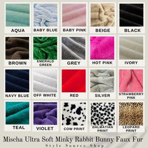 Mischa Ultra Soft Minky Rabbit Bunny 0.5&quot; Pile Faux Fur Fabric for Fursuit, Cosplay Costume, Photo Prop, Throw Pillow, Crafts