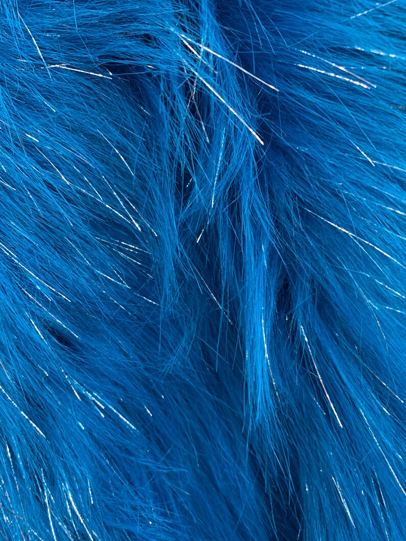 Amy TEAL Tinsel Glitter Shaggy Soft Faux Fur Fabric for Etsy
