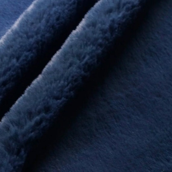 Anastasia NAVY BLUE Ultra Soft Minky Rabbit Bunny Pile Faux Fur Fabric  for Fursuit, Cosplay Costume, Photo Prop, Throw Pillow, Crafts