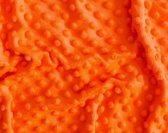 Alison HELDERORANJE Reliëf kuiltjes Zachte fluweelachtige nertsstof voor dekens, babyaccessoires, kussens, knuffels, kostuum, ambachten