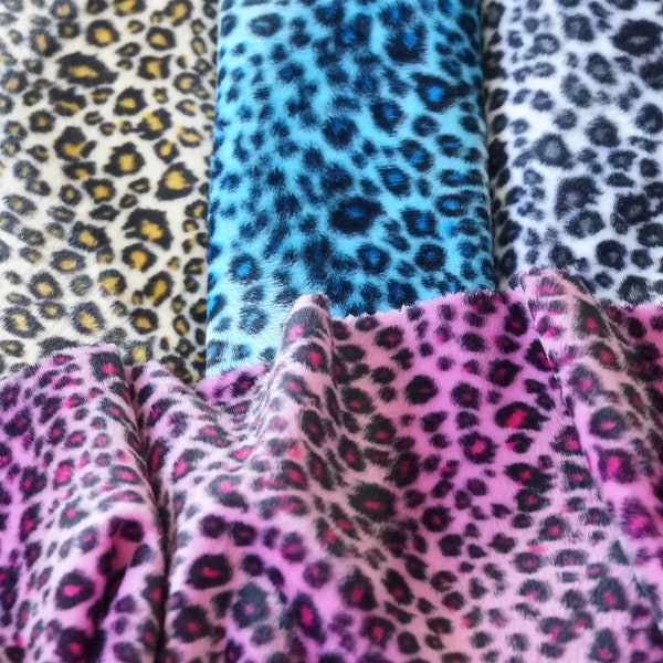 7 Colors Naomi CHEETAH Print Soft Velboa Faux Fur Fabric for Upholstery, Home Decor, Toys, Costumes, Pillows, Beddings, Throws, Crafts