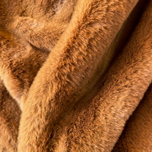 Ishya RUST Ultra Soft Minky Rabbit Short Pile Faux Fur Fabric for Fursuit, Cosplay Costume, Photo Prop, Trim, Throw Pillow, Crafts