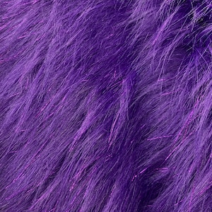Amy PURPLE Tinsel Glitter Shaggy Soft Faux Fur Fabric for Fursuit, Cosplay Costume, Photo Prop, Trim, Throw Pillow, Crafts