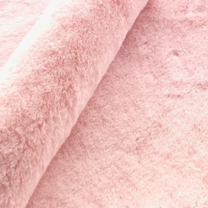 Anastasia PINK Ultra Soft Minky Rabbit Bunny 0.3&quot; Pile Faux Fur Fabric for Fursuit, Cosplay Costume, Photo Prop, Throw Pillow, Crafts