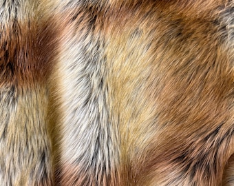 Sadie BROWN-D Fox Soft Faux Fur Fabric for Fursuit, Cosplay Costume, Photo Prop, Trim, Throw Pillow, Crafts