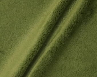 Lara DARK OLIVE Solid Smooth Minky Fabric for Quilting, Blankets, Baby & Pet Accessories, Throws, Clothes, Stuffed Toys, Costume, Crafts