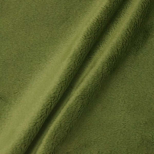 Lara DARK OLIVE Solid Smooth Minky Fabric for Quilting, Blankets, Baby & Pet Accessories, Throws, Clothes, Stuffed Toys, Costume, Crafts