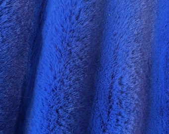 Czarina ROYAL BLUE Ultra Soft Minky Rabbit Short Pile Faux Fur Fabric for Fursuit, Cosplay Costume, Photo Prop, Trim, Throw Pillow, Crafts