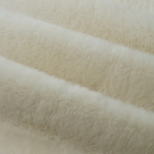 Mischa IVORY Ultra Soft Minky Rabbit Bunny 0.5&quot; Pile Faux Fur Fabric for Fursuit, Cosplay Costume, Photo Prop, Throw Pillow, Crafts