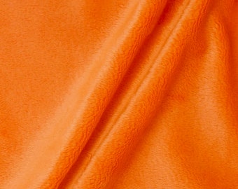 Lara ORANGE Solid Smooth Minky Fabric for Quilting, Blankets, Baby & Pet Accessories, Throws, Clothes, Stuffed Toys, Costume, Crafts