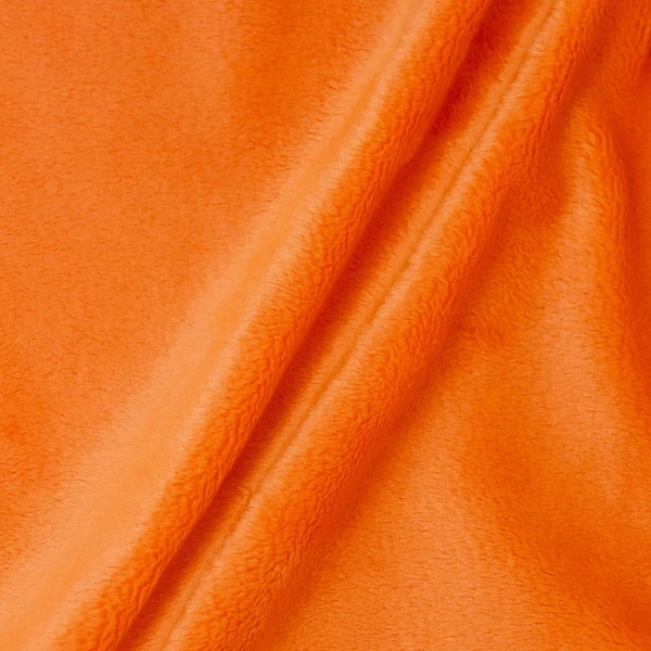 Lara ORANGE Solid Smooth Minky Fabric for Quilting, Blankets, Baby & Pet Accessories, Throws, Clothes, Stuffed Toys, Costume, Crafts
