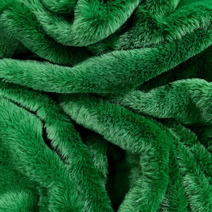 Mischa EMERALD GREEN Ultra Soft Minky Rabbit Bunny 0.5&quot; Pile Faux Fur Fabric for Fursuit, Cosplay Costume, Photo Prop, Throw Pillow, Crafts