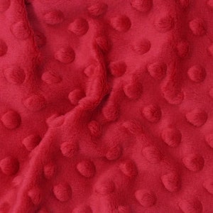 Alison RED Embossed Dimple Dots Soft Velvety Minky Fabric for Blankets, Clothes, Baby Accessories, Pillows, Stuffed Toys, Costume, Crafts