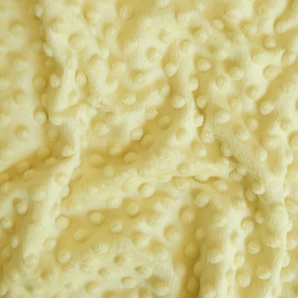 Alison PALE YELLOW Embossed Dimple Dots Soft Velvety Minky Fabric for Blankets, Baby Accessories, Pillows, Stuffed Toys, Costume, Crafts