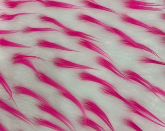 Polly WHITE HOT PINK Spike Shaggy Soft Faux Fur Fabric for Fursuit, Cosplay Costume, Photo Prop, Trim, Throw Pillow, Crafts