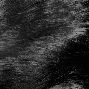 Anika BLACK Soft 3&quot; Long Pile Faux Fur Fabric for Fursuit, Cosplay Costume, Photo Prop, Trim, Throw Pillow, Crafts - 50050