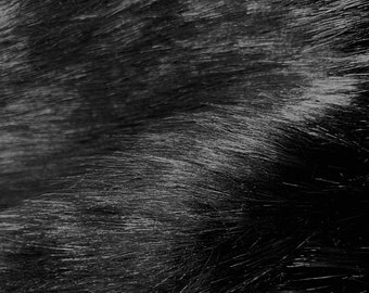 Anika BLACK Soft 3&quot; Long Pile Faux Fur Fabric for Fursuit, Cosplay Costume, Photo Prop, Trim, Throw Pillow, Crafts - 50050