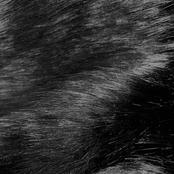 Anika BLACK Soft 4" Long Pile Faux Fur Fabric for Fursuit, Cosplay Costume, Photo Prop, Trim, Throw Pillow, Crafts - 50050