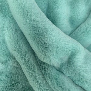 Czarina MINT GREEN Ultra Soft Minky Rabbit Short Pile Faux Fur Fabric for Fursuit, Cosplay Costume, Photo Prop, Trim, Throw Pillow, Crafts