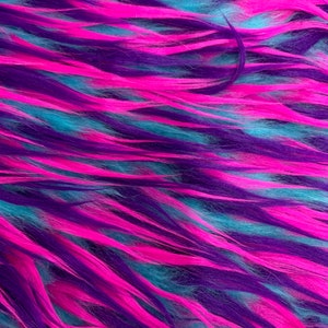 Polly AQUA PURPLE PINK Spike Shaggy Soft Faux Fur Fabric for - Etsy