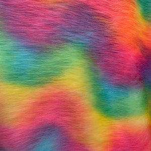 Pearl RAINBOW 1 Shaggy Soft Faux Fur Fabric for Home Decor, Costumes, Pillows, Beddings, Throws, Crafts