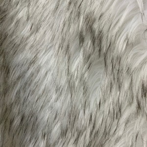 Ashley WHITE BLACK Shaggy Soft Faux Fur Fabric for Fursuit, Cosplay ...