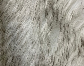 Ashley WIT ZWART Shaggy zachte namaakbontstof voor fursuit, cosplaykostuum, fotorekwisiet, trim, kussen gooien, ambachten