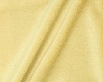 Lara PALE YELLOW Solid Smooth Minky Fabric for Quilting, Blankets, Baby & Pet Accessories, Throws, Clothes, Stuffed Toys, Costume, Crafts