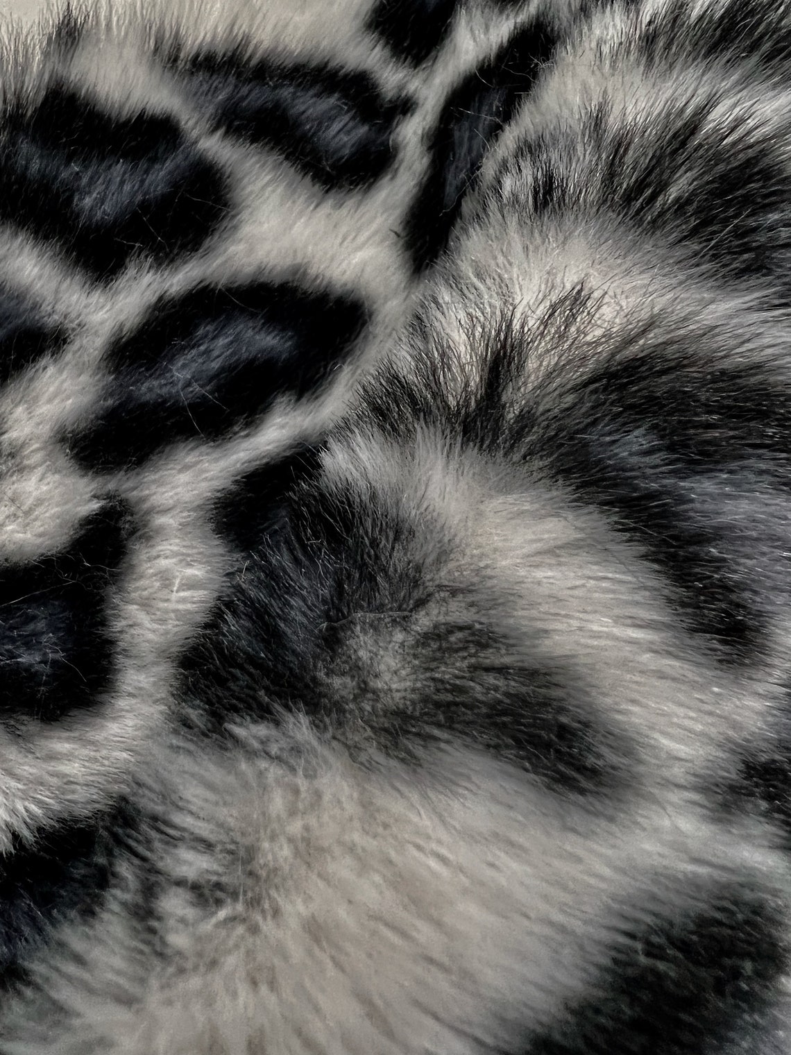 Lola BLACK GREY SILVER Leopard Print Ultra Soft Minky Rabbit - Etsy