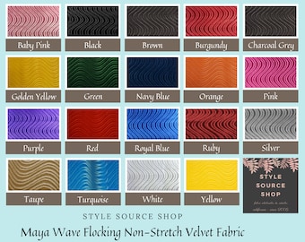 Maya Wave massaal niet-rekbare fluwelen stof op maat gesneden voor bekleding, woondecoratie, kostuums en ambachten