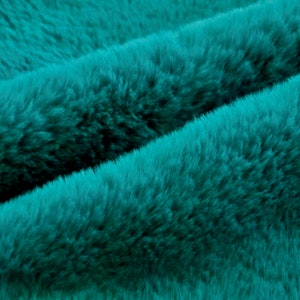 Mischa TEAL Ultra Soft Minky Rabbit Bunny 0.5&quot; Pile Faux Fur Fabric for Fursuit, Cosplay Costume, Photo Prop, Throw Pillow, Crafts