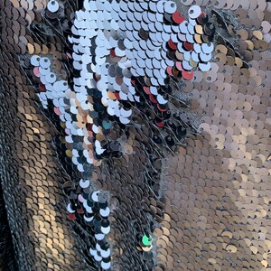 Storm MATTE SILVER Mermaid Two Tone Flip Up Reversible Sequins Fabric by the Yard for Costumes, Home Decor, Gown, Crafts