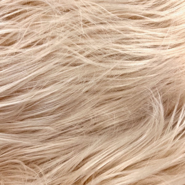 Anika LATTE Soft 4" Long Pile Faux Fur Fabric for Fursuit, Cosplay Costume, Photo Prop, Trim, Throw Pillow, Crafts - 50050