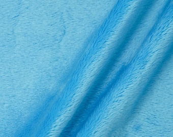 Lara TURQUOISE Solid Smooth Minky Fabric for Quilting, Blankets, Baby & Pet Accessories, Throws, Clothes, Stuffed Toys, Costume, Crafts