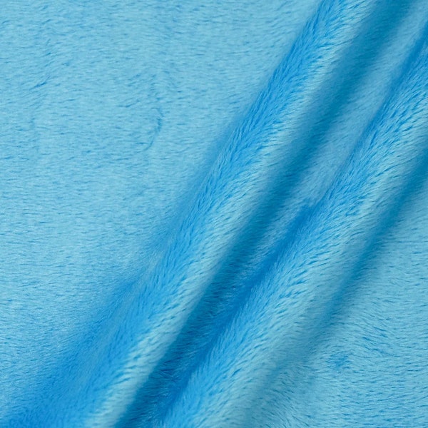 Lara TURQUOISE Solid Smooth Minky Fabric for Quilting, Blankets, Baby & Pet Accessories, Throws, Clothes, Stuffed Toys, Costume, Crafts