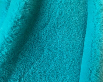 Czarina TEAL Ultra Soft Minky Rabbit Short Pile Faux Fur Fabric for Fursuit, Cosplay Costume, Photo Prop, Trim, Throw Pillow, Crafts