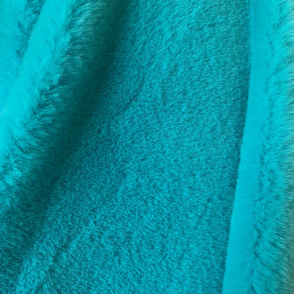 Czarina TEAL GREEN Ultra Soft Minky Rabbit Short Pile Faux Fur Fabric for Fursuit, Cosplay Costume, Photo Prop, Trim, Throw Pillow, Crafts