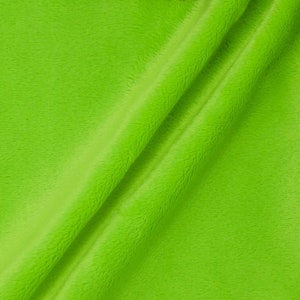 Lara LIME GREEN Solid Smooth Minky Fabric for Quilting, Blankets, Baby & Pet Accessories, Throws, Clothes, Stuffed Toys, Costume, Crafts