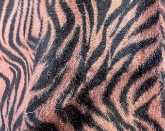 Naomi BLACK BROWN Zebra Print Soft Velboa Faux Fur Fabric for Upholstery, Home Decor, Toys, Costumes, Pillows, Beddings, Throws, Crafts