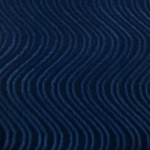 Maya NAVY BLUE Wave Flocking Non-Stretch Velvet Fabric by the Yard for Upholstery, Home Decor, Costumes, Crafts