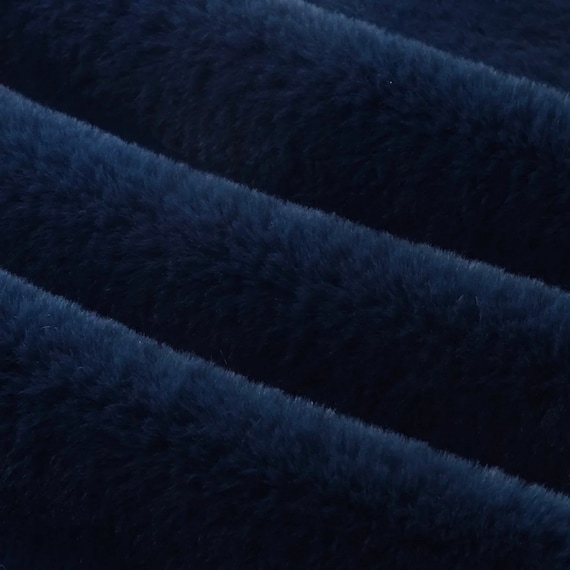 Mischa NAVY BLUE Ultra Soft Minky Rabbit Bunny Pile Faux Fur