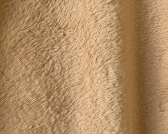 Czarina CAMEL Ultra Soft Minky Rabbit Short Pile Faux Fur Fabric for Fursuit, Cosplay Costume, Photo Prop, Trim, Throw Pillow, Crafts