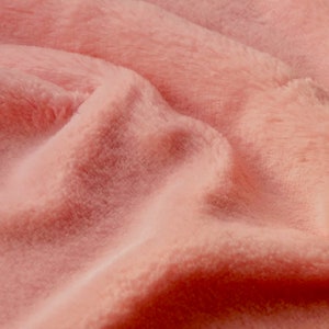 Anastasia CORAL Ultra Soft Minky Rabbit Bunny 0.3&quot; Pile Faux Fur Fabric for Fursuit, Cosplay Costume, Photo Prop, Throw Pillow, Crafts