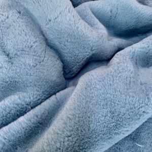 Czarina SLATE BLUE Ultra Soft Minky Rabbit Short Pile Faux Fur Fabric for Fursuit, Cosplay Costume, Photo Prop, Trim, Throw Pillow, Crafts