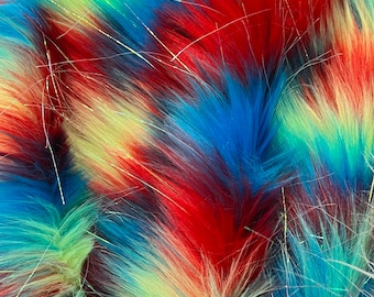 Charlie PATCHES GLITTER 6 Shaggy zachte namaakbontstof voor woondecoratie, kostuums, kussens, beddengoed, plaids, ambachten